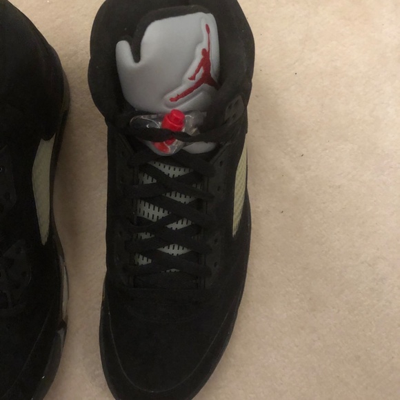 Nike AIR Jordan 5 Retro Mens 136027-010 (15, Black/Varsity RED-Metallic Silver) main image 9